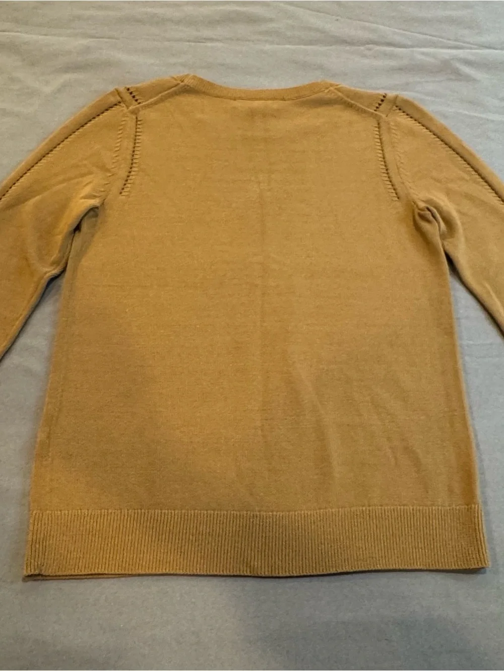 Banana Republic Women's Camel Crew Neck Sweater with Open Knit Detail Size Small